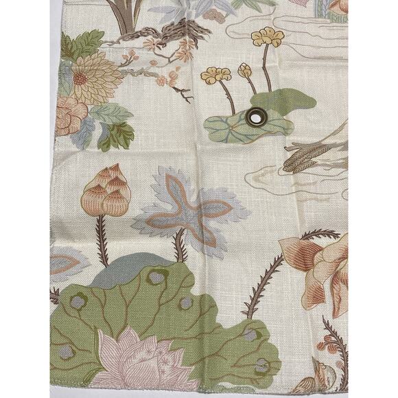 Lee Jofa Floral Fabric Sample Remnant, Floral Birds LUZON Print in Apricot 17” - Picture 3 of 8
